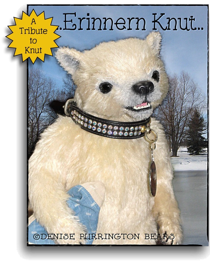 Erinnern Knut, Knut tribute mohair artist polar bear from Denise Purrington